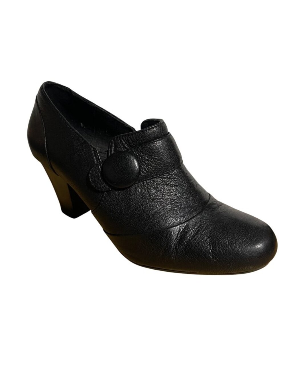 Clarks Bendables Womens Leather Heel Dress Shoes Size 10M Black Lea Bethlehem